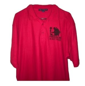 Freedom Port Authority red short sleeve polo Freedom is not free size XL